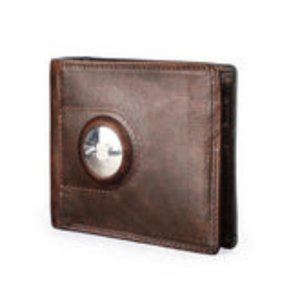 Classic Vintage Leather Wallet with Integrated Airtag